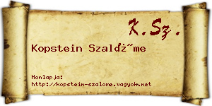 Kopstein Szalóme névjegykártya
